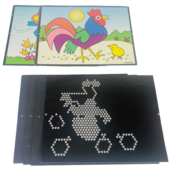 Vintage Lite BRITE MB Milton Bradley w/Pegs Paper Sheets Box  1994 TESTED - Picture 5 of 10